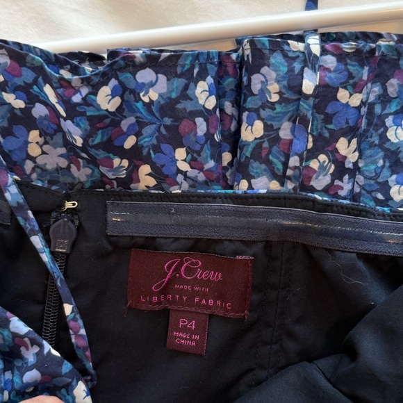 J Crew Liberty Spaghetti Strap Floral Midi Dress Blue Size P4 - Picture 4 of 6